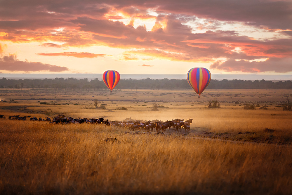 Safari en montgolfière dans le Masai Mara au Kenya