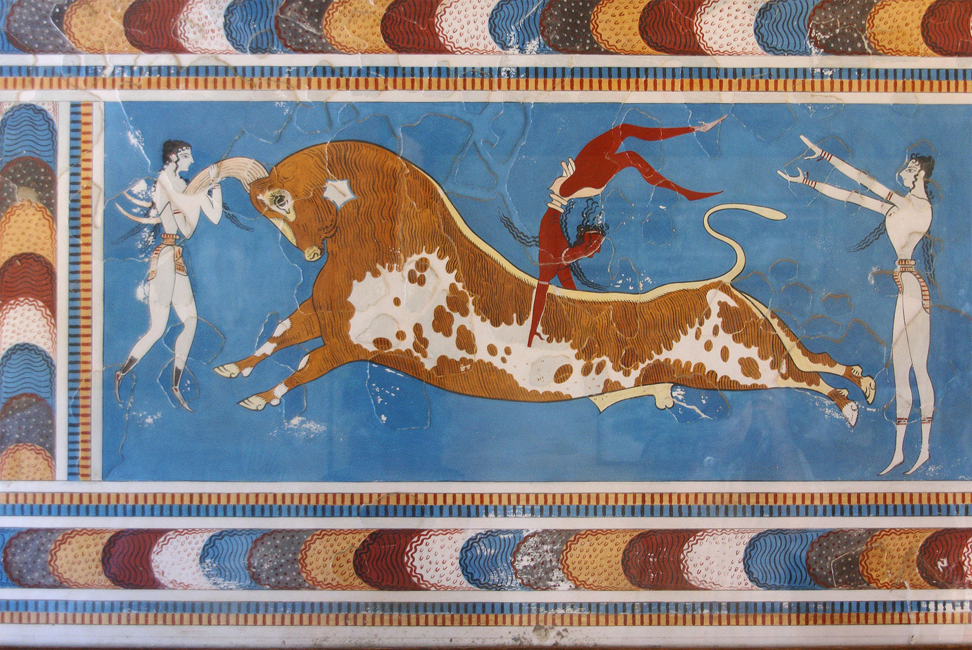 Fresque du palais de Knossos, en Crète