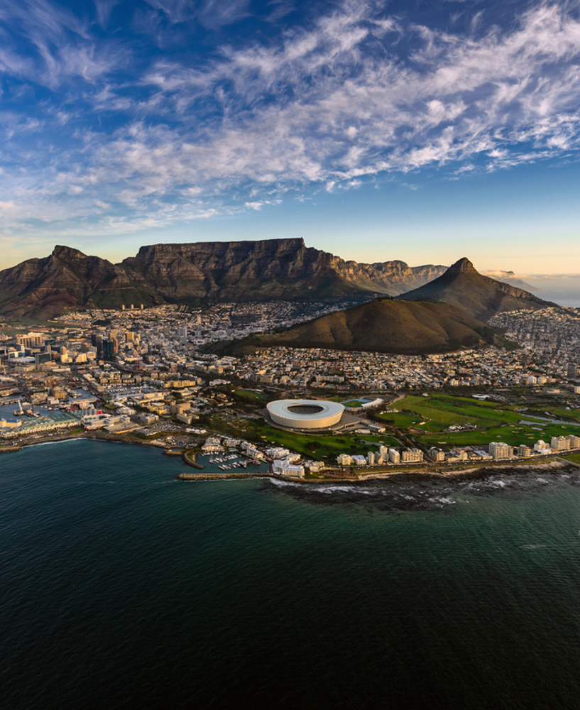 Vue aérienne de Table Mountain Cape Town