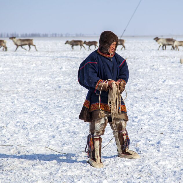 A cheval dans la neige
