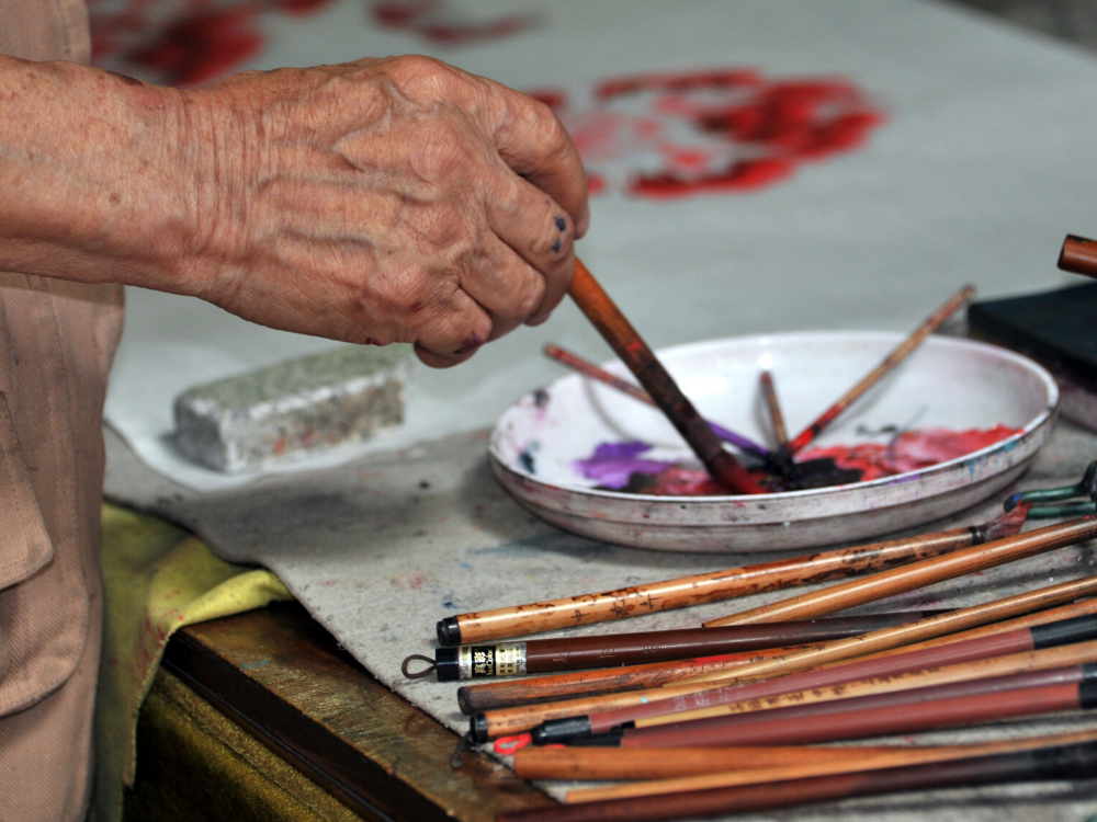 Cours de peinture chinoise sur éventail