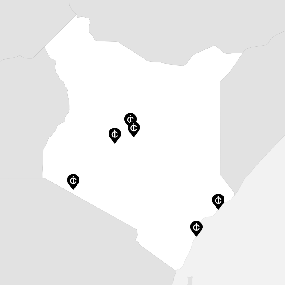 Vue sur la carte de la Kenya