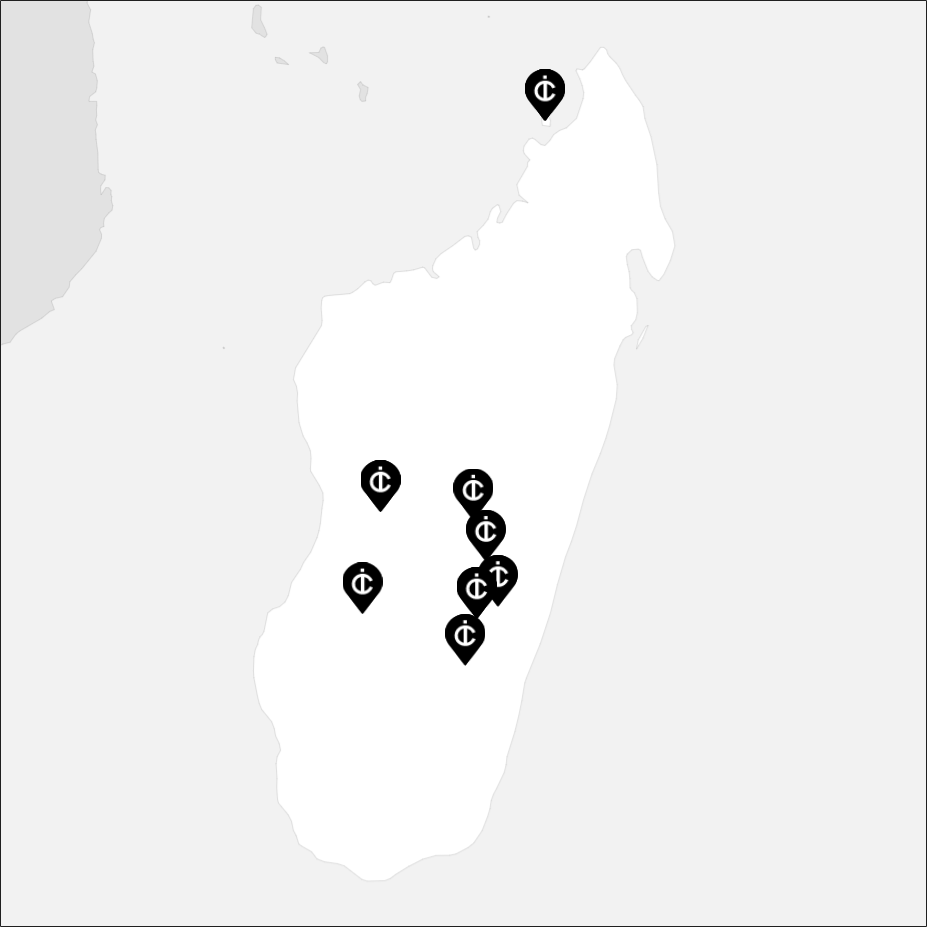 Vue sur la carte de la Madagascar