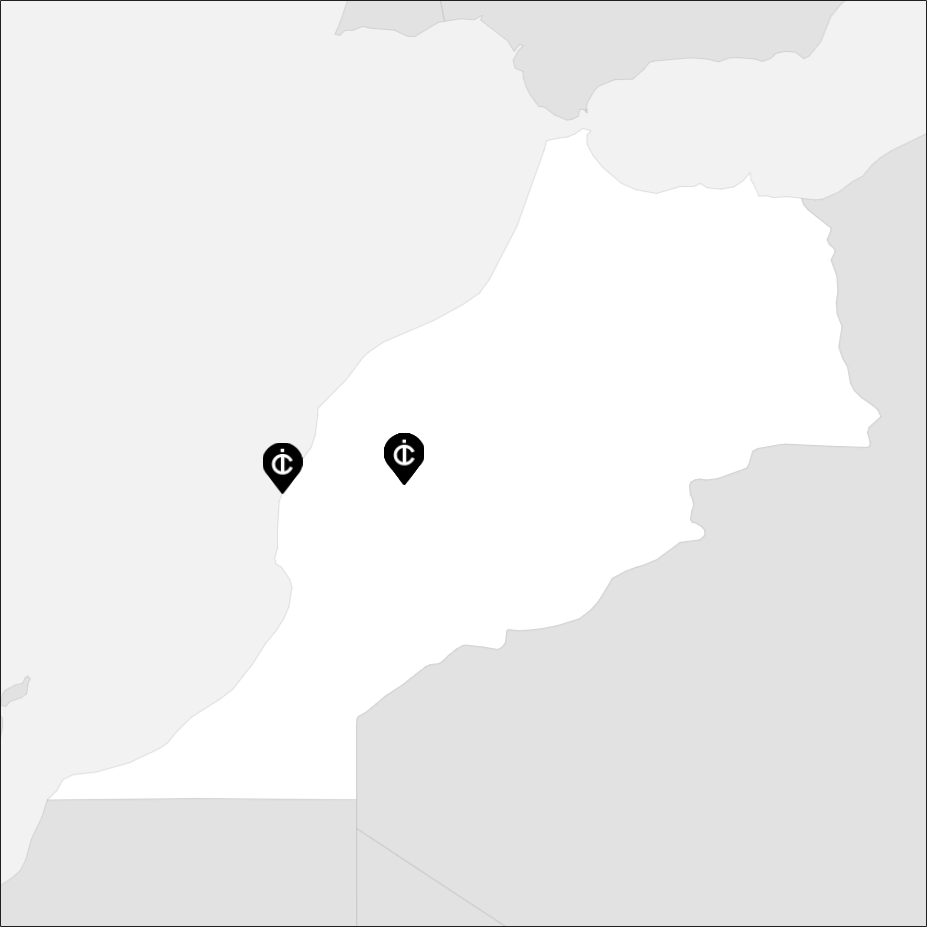 Vue sur la carte de la Maroc