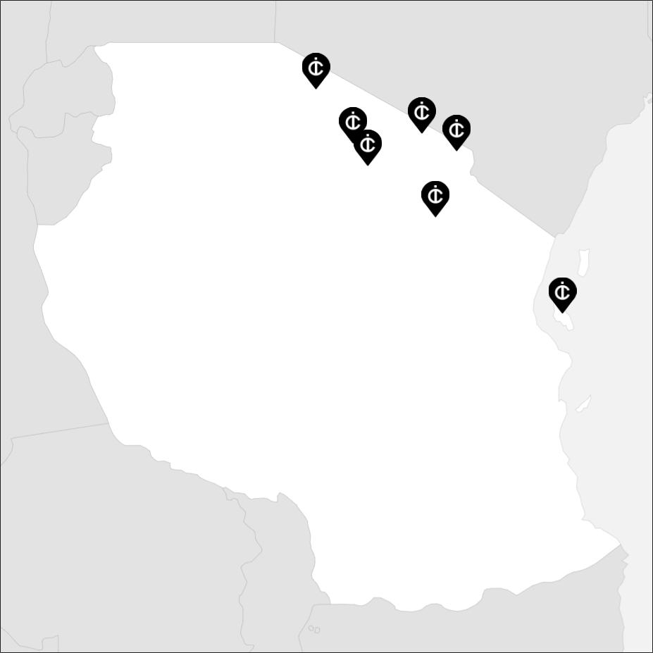 Vue sur la carte de la Tanzanie