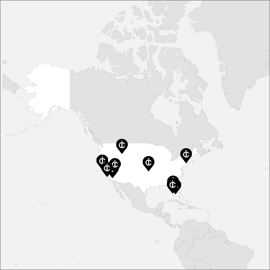 Vue sur la carte de la États-Unis