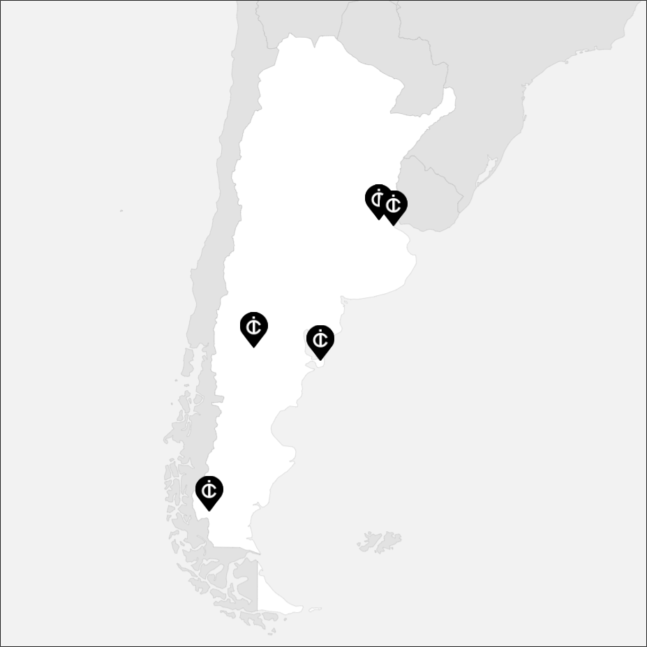Vue sur la carte de la Argentine