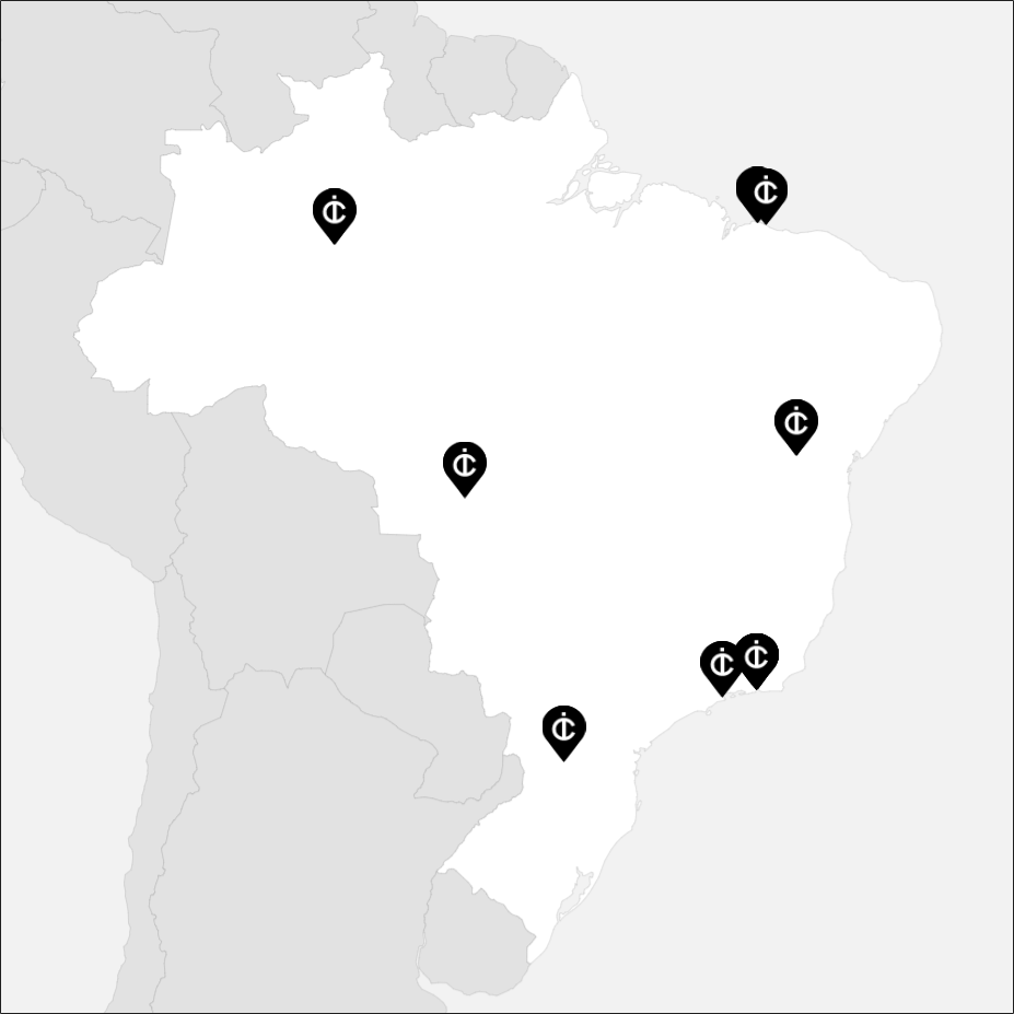 Vue sur la carte de la Brésil