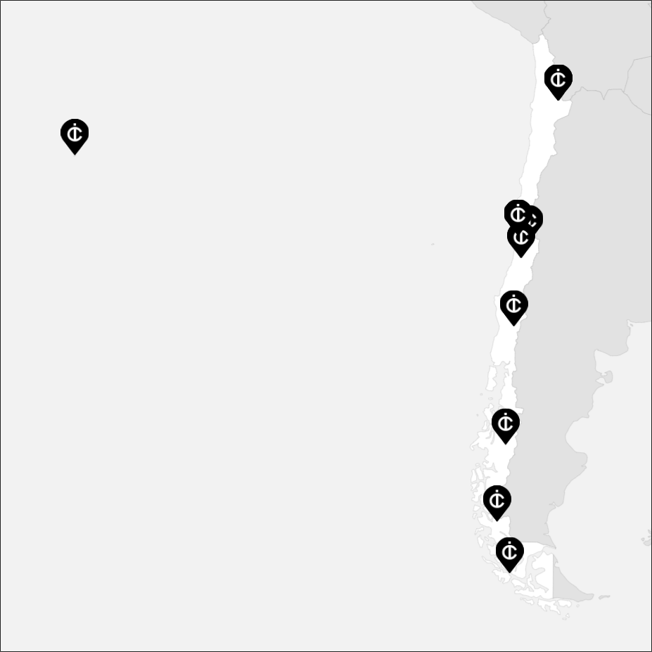 Vue sur la carte de la Chili