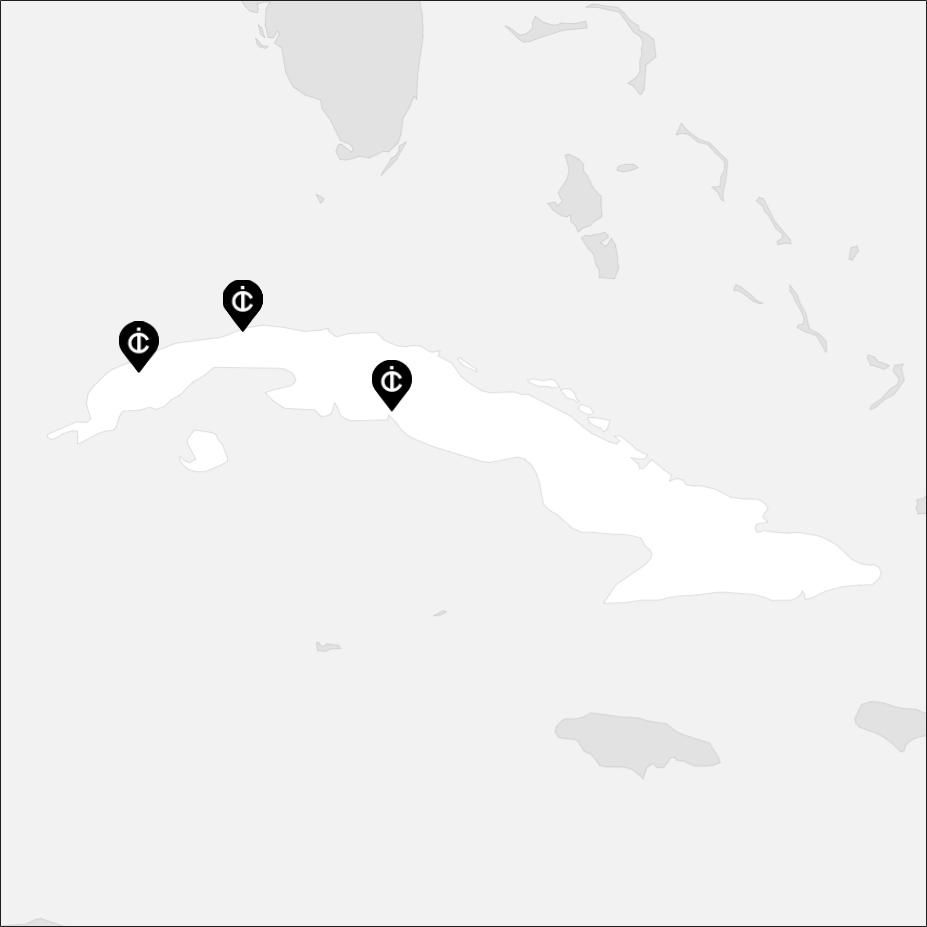 Vue sur la carte de la Cuba