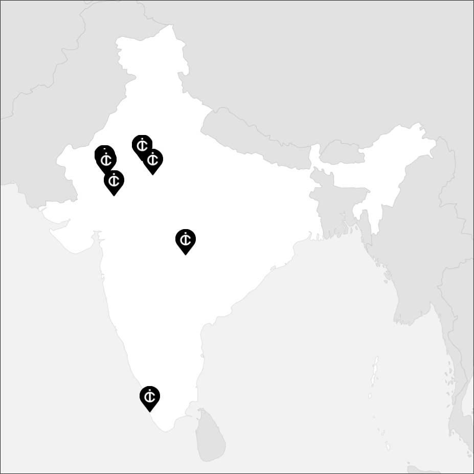 Vue sur la carte de la Inde