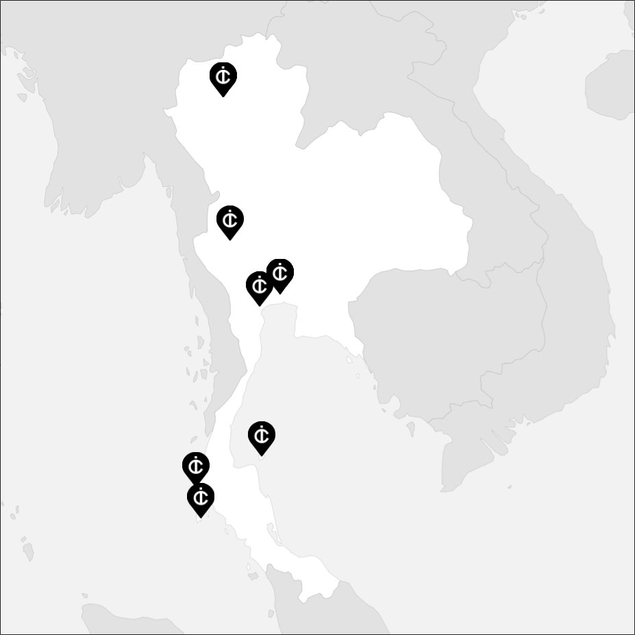 Vue sur la carte de la Thaïlande