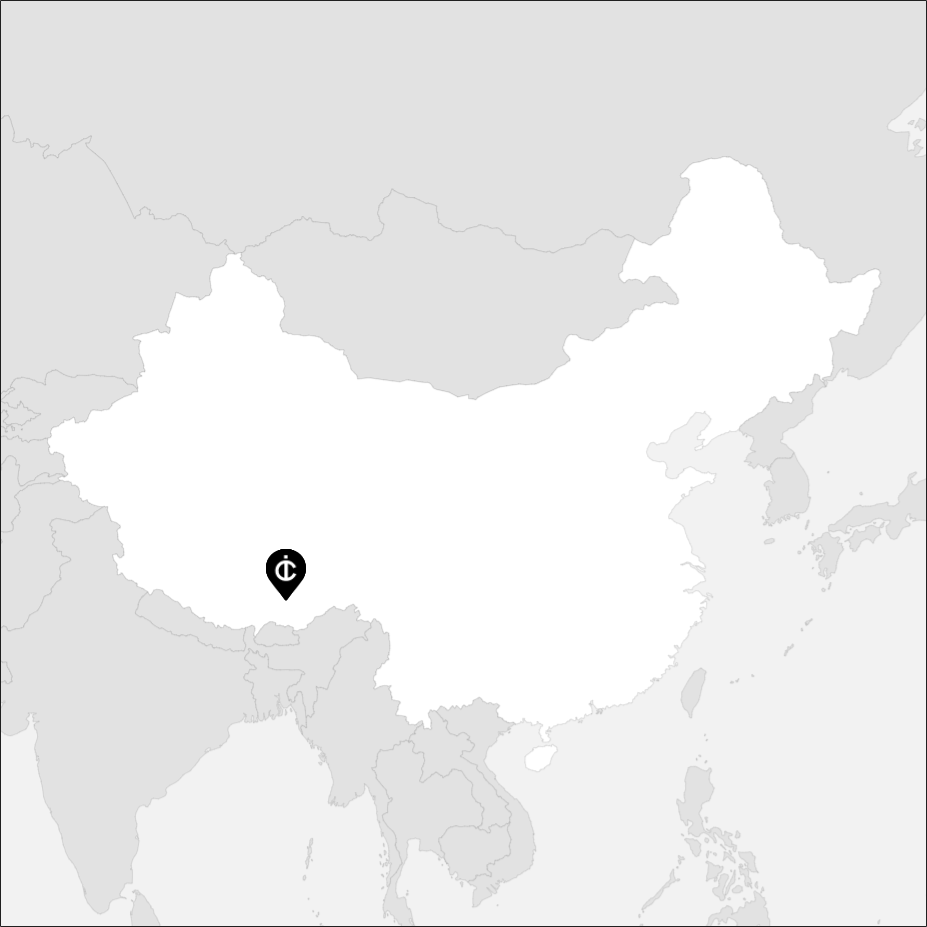 Vue sur la carte de la Tibet