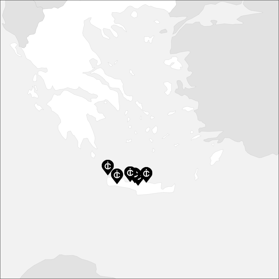Vue sur la carte de la Crète