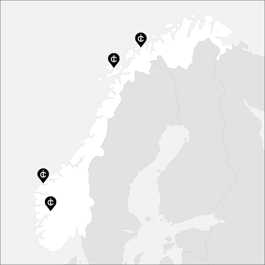 Vue sur la carte de la Norvège
