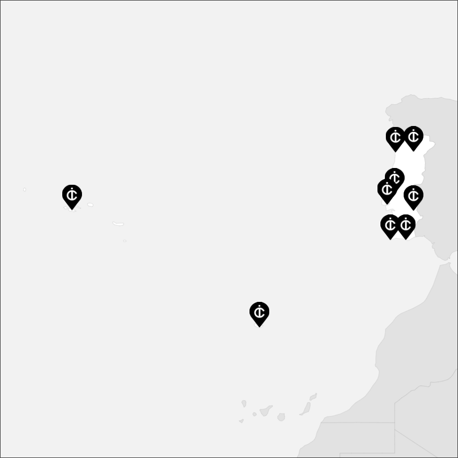 Vue sur la carte de la Portugal