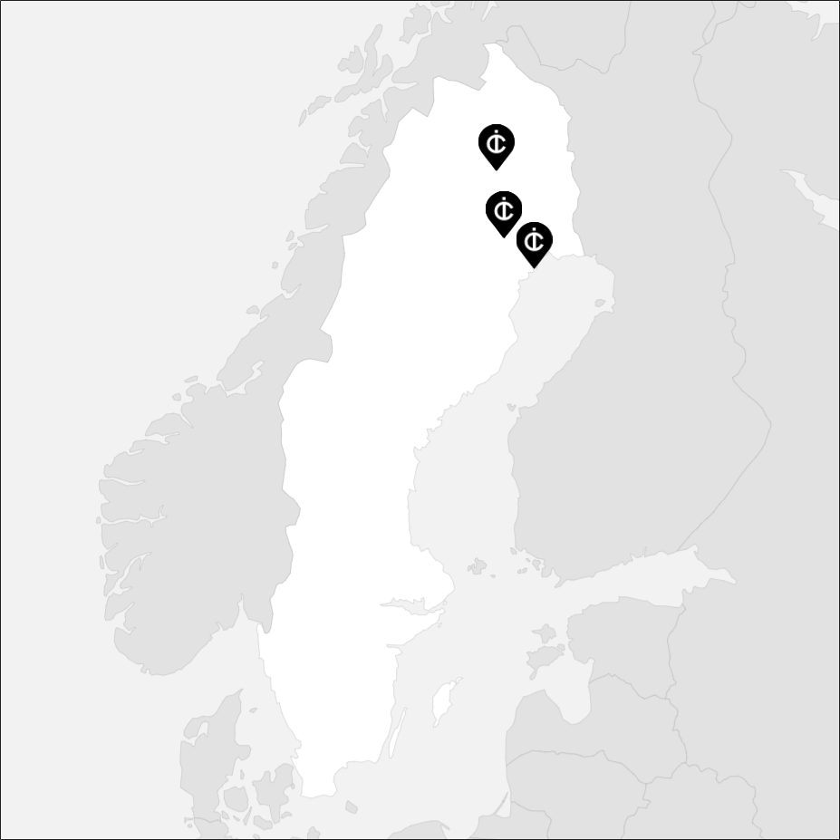 Vue sur la carte de la Suède