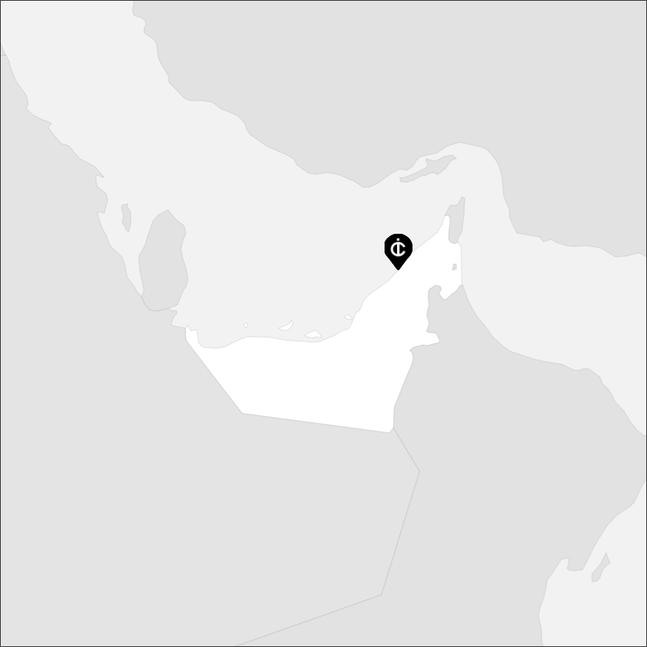 Vue sur la carte de la Emirats Arabes Unis