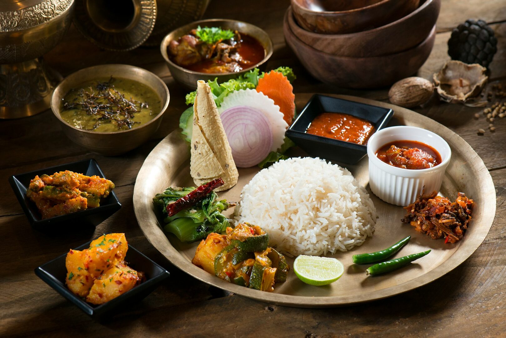 Diner gastronomique traditionnel au Krishnarpan