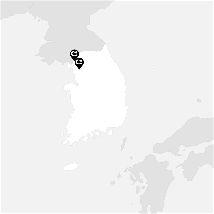 Vue sur la carte de la Corée du Sud