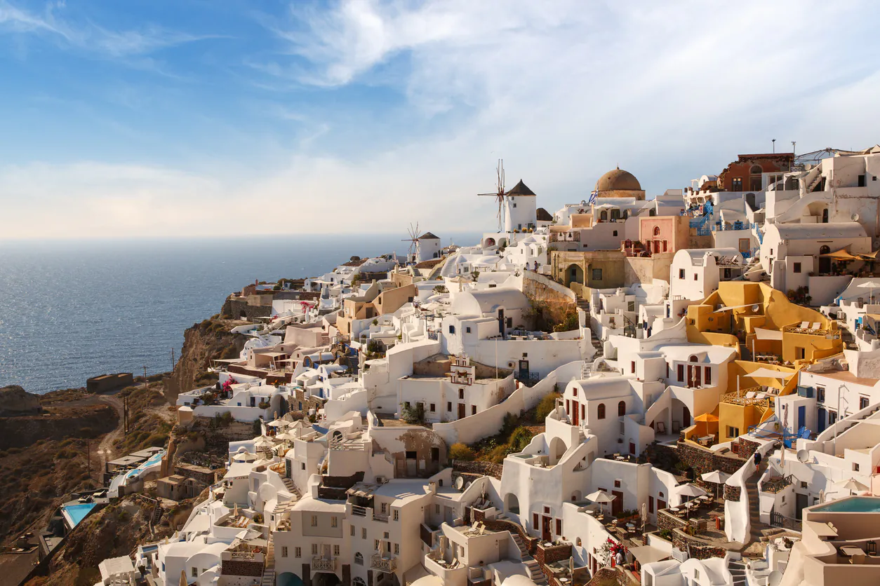 Île de Santorin dans les Cyclades en Grèce