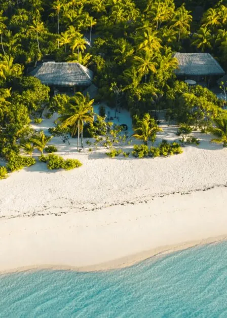 Vue de l'hôtel The Brando en Polynésie française