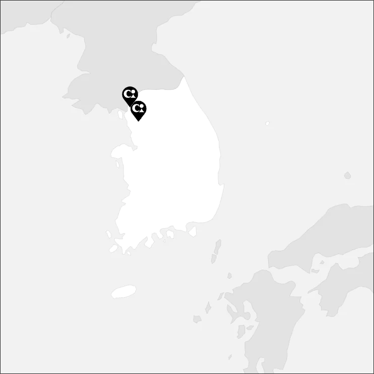 Vue sur la carte de la Corée du Sud