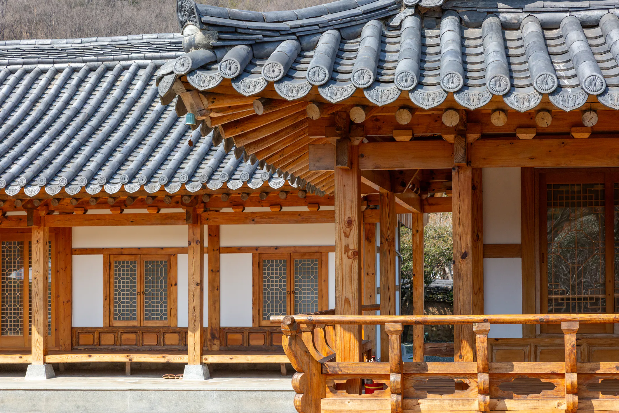 Traditional Korean Architectural Style Hanok Housing Landscape