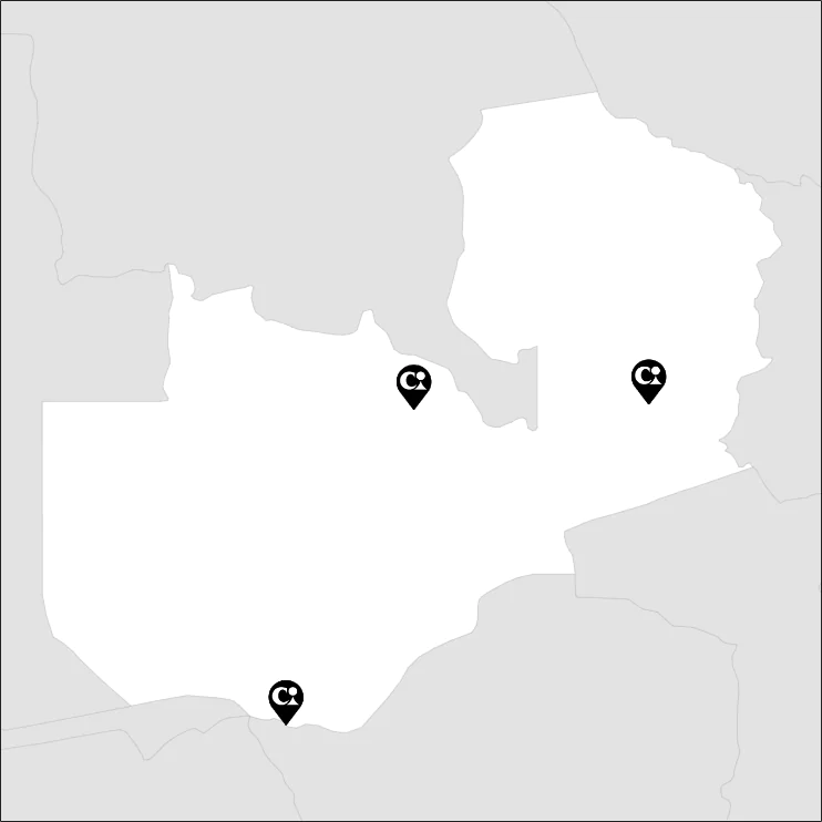 Vue sur la carte de la Zambie