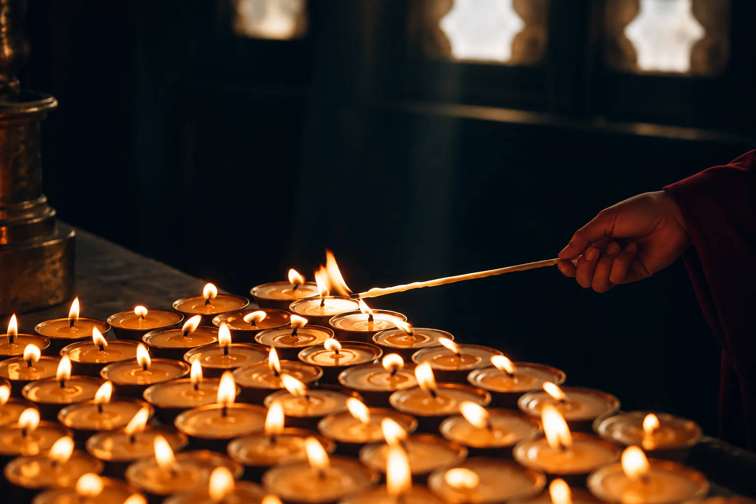 Cérémonie de bénédiction et offrande de lampes à beurre