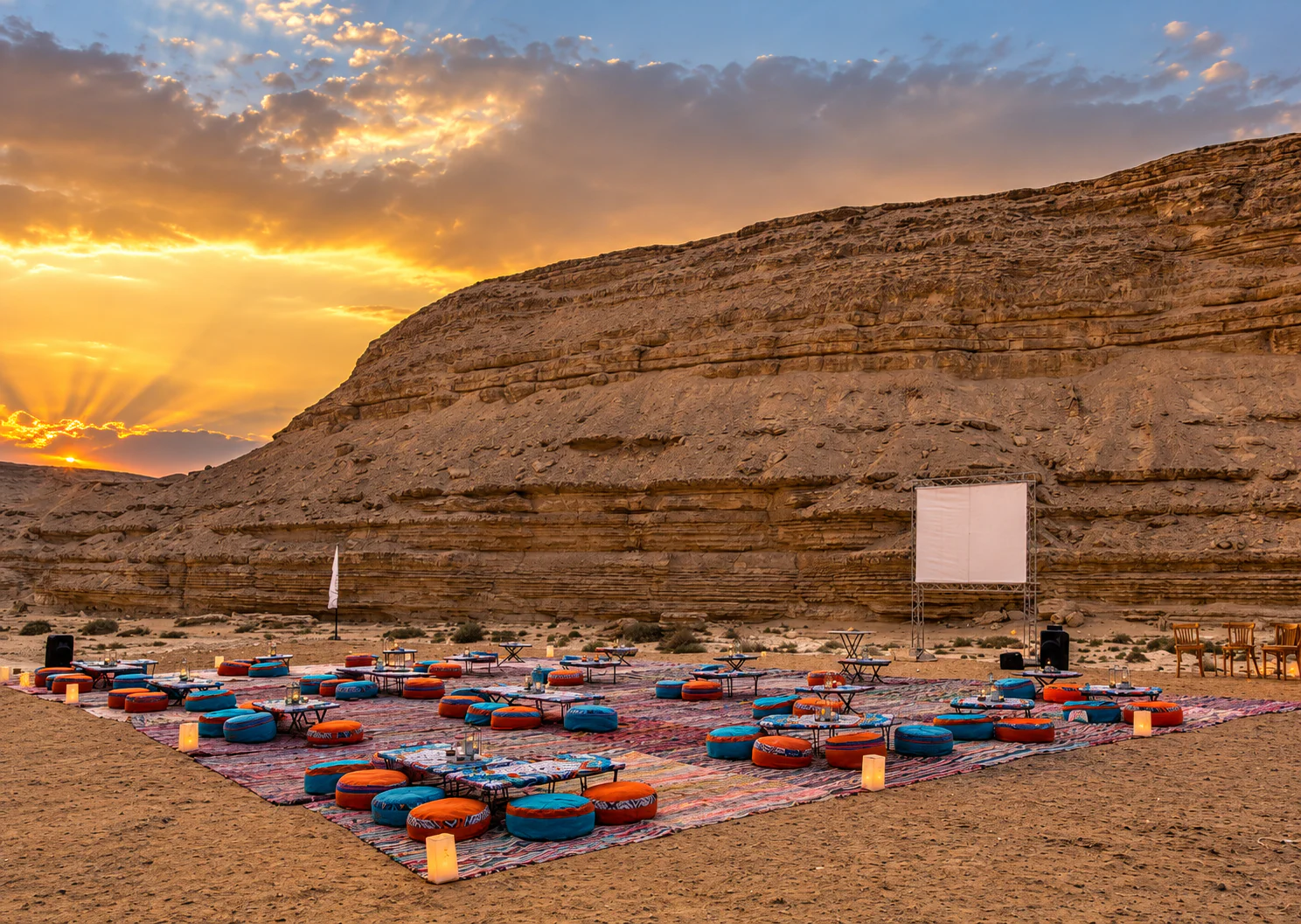 Soirée cinéma au cœur du désert